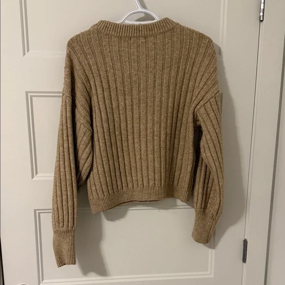 Dynamite Camel Ribbed Crew Neck Sweater - Picture 3 of 3